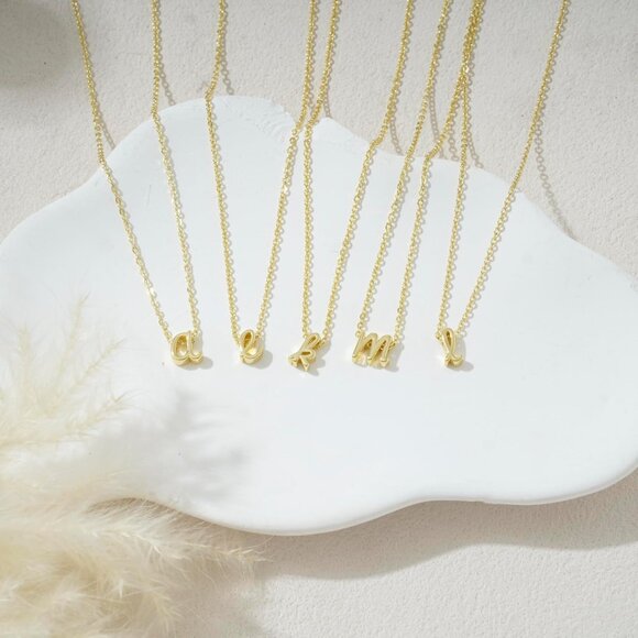 14K Gold Plated Initial Necklace for Women - Dainty Personalized Charm Jewelry - Picture 8 of 8